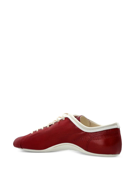 Red shoes, side view