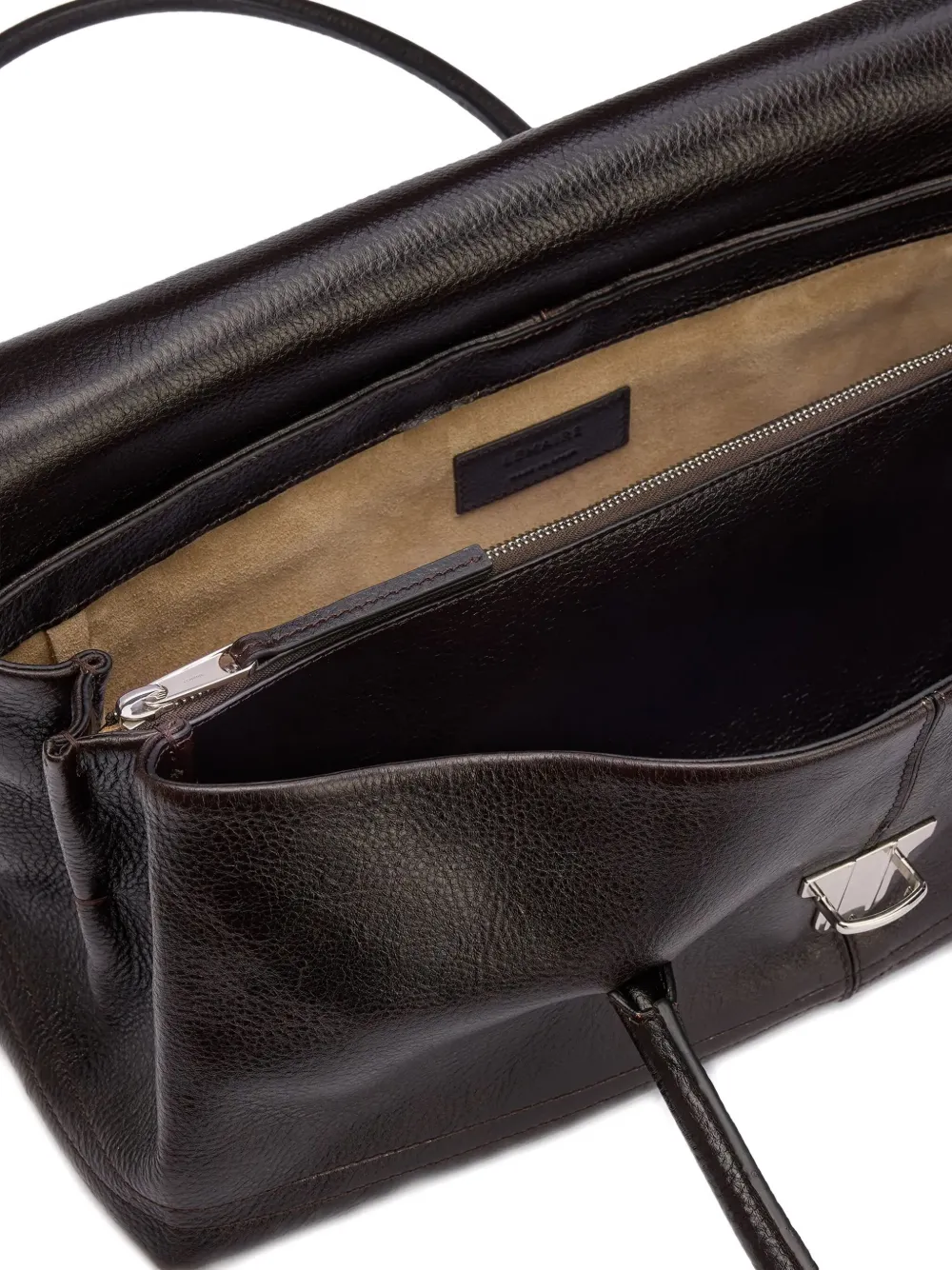 Close up of black bags,showing texture of the calf leather fabric