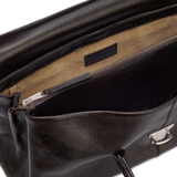 Close up of black bags,showing texture of the calf leather fabric
