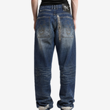 Blue pants, full body view