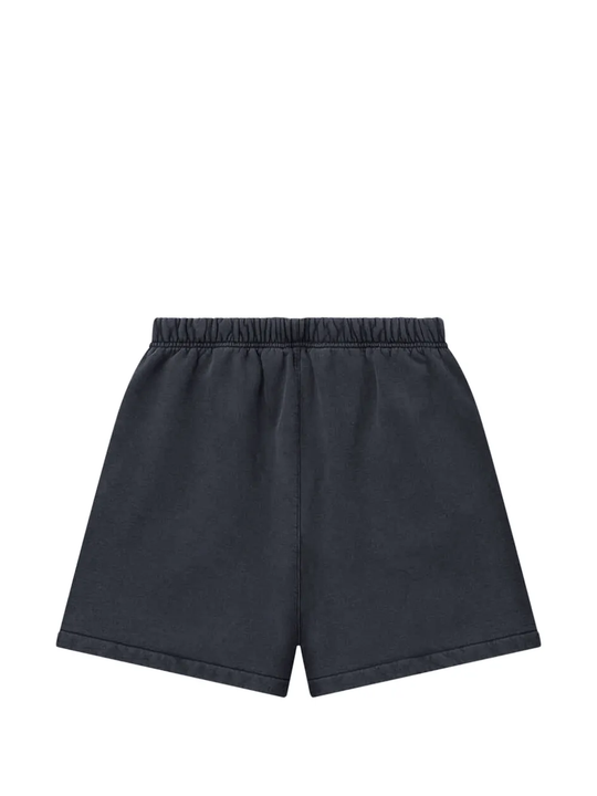 Black shorts, back view showing relaxed fit