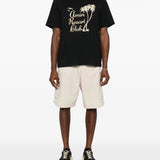 Black t-shirt, full body view
