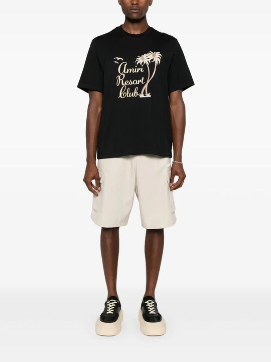 Black t-shirt, full body view