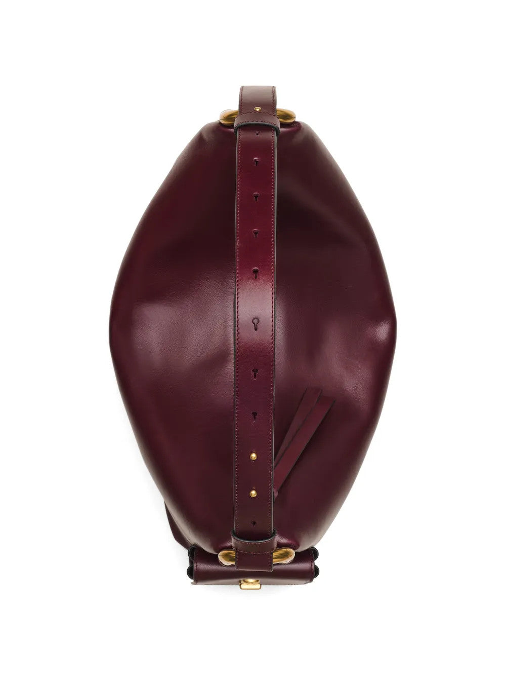 Burgundy bag, back view