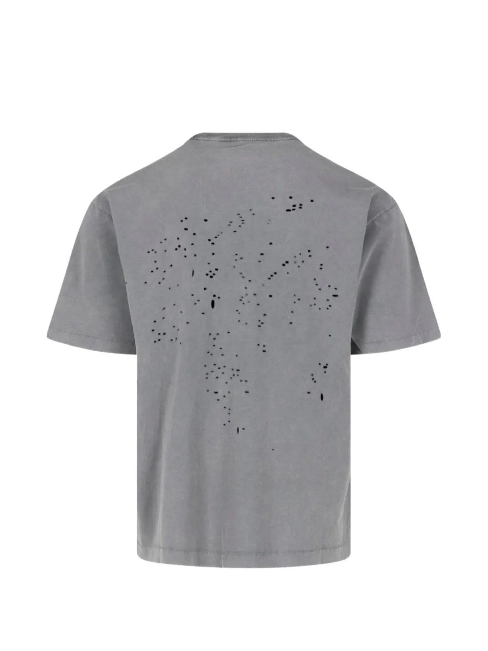 Grey t-shirt, back view