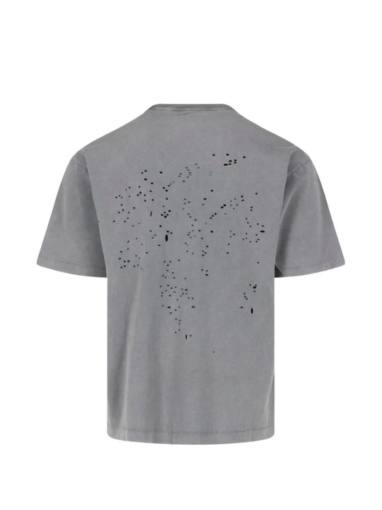 Grey t-shirt, back view
