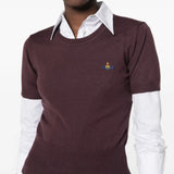 Burgundy top worn by a person, showing the top fit