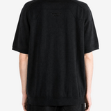 Black t-shirt, full body view