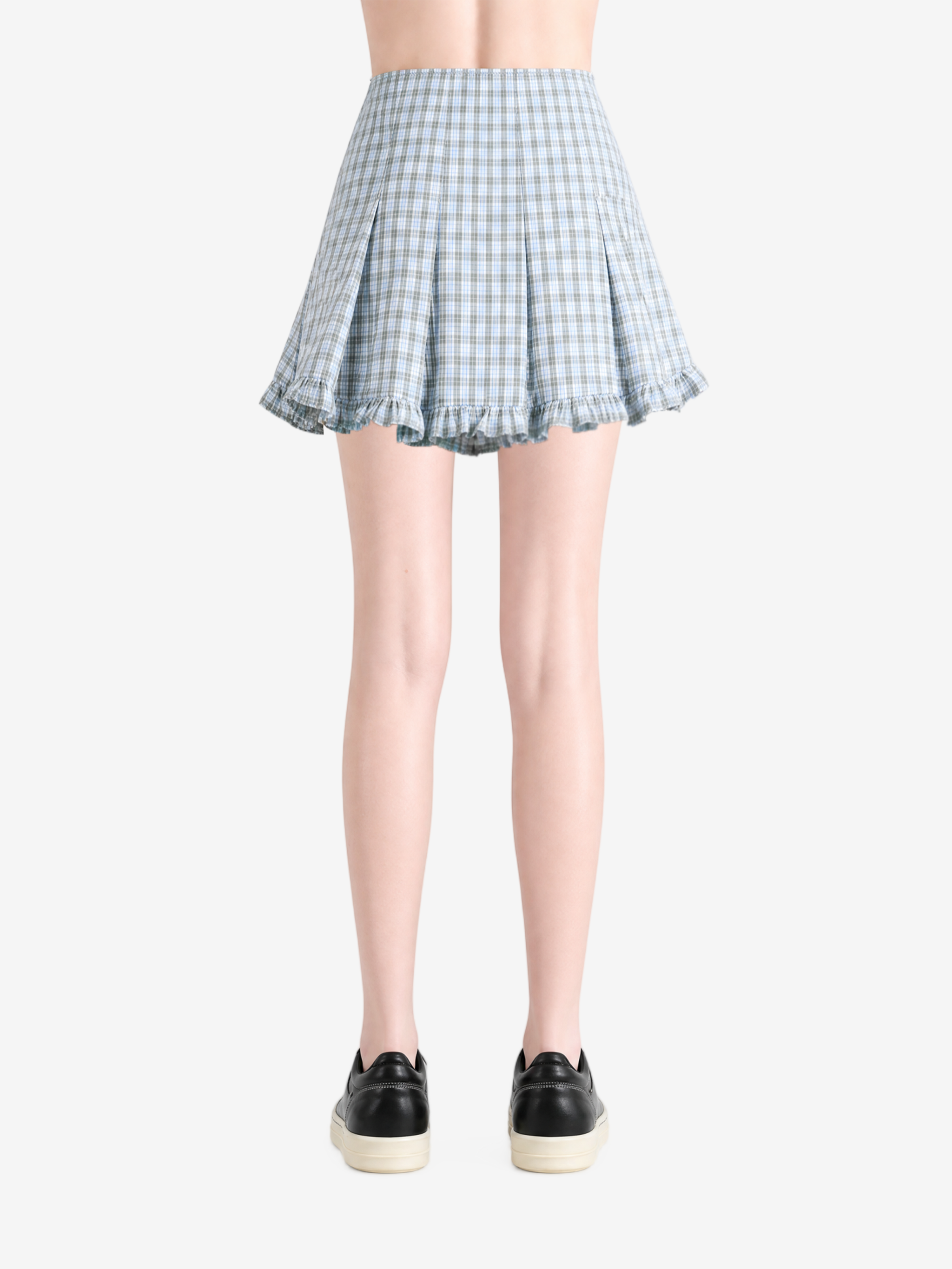 Blue skirt worn by a person, showing the skirt fit