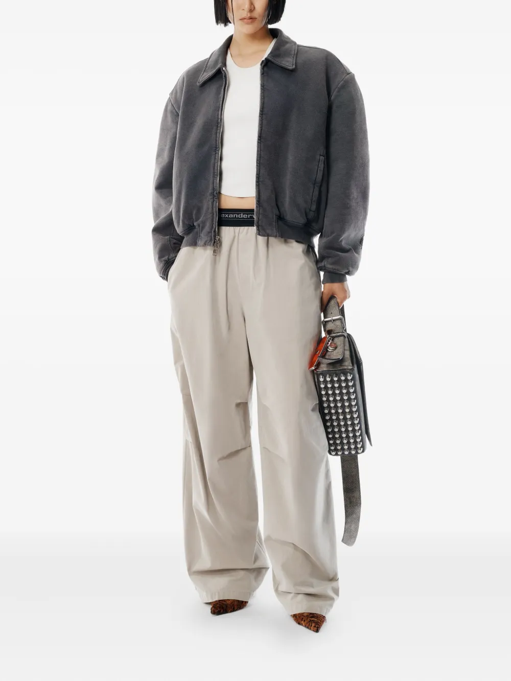 Tan pants,full body view