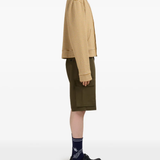 Green shorts,full body view