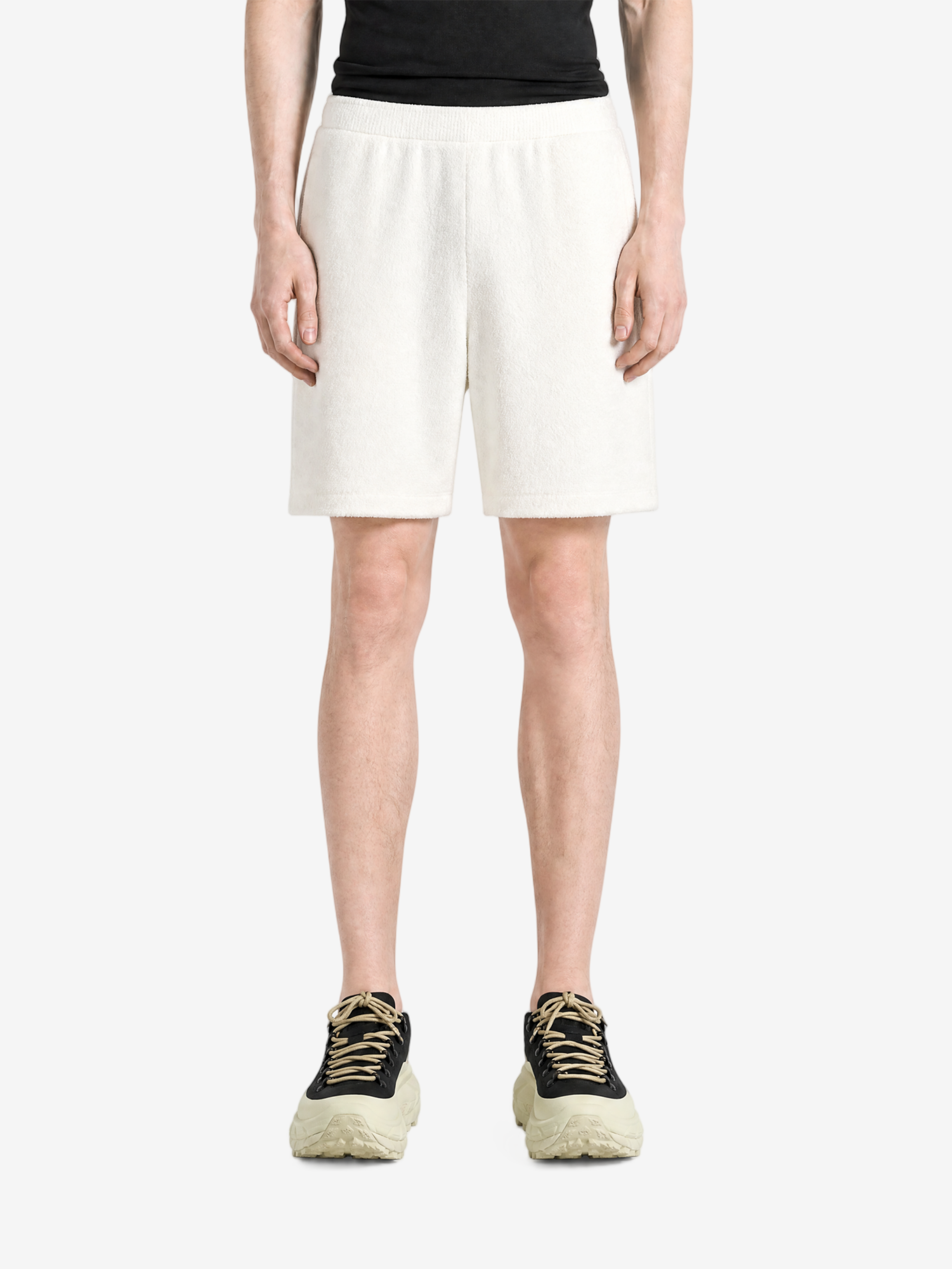 White shorts, full body view