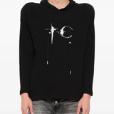 Black hoodie, full body view