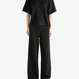 Black t-shirt, full body view