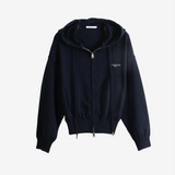 Navy hoodie, front view