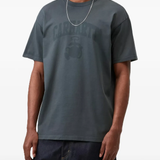 grey t-shirt worn by a person, showing the t-shirt fit