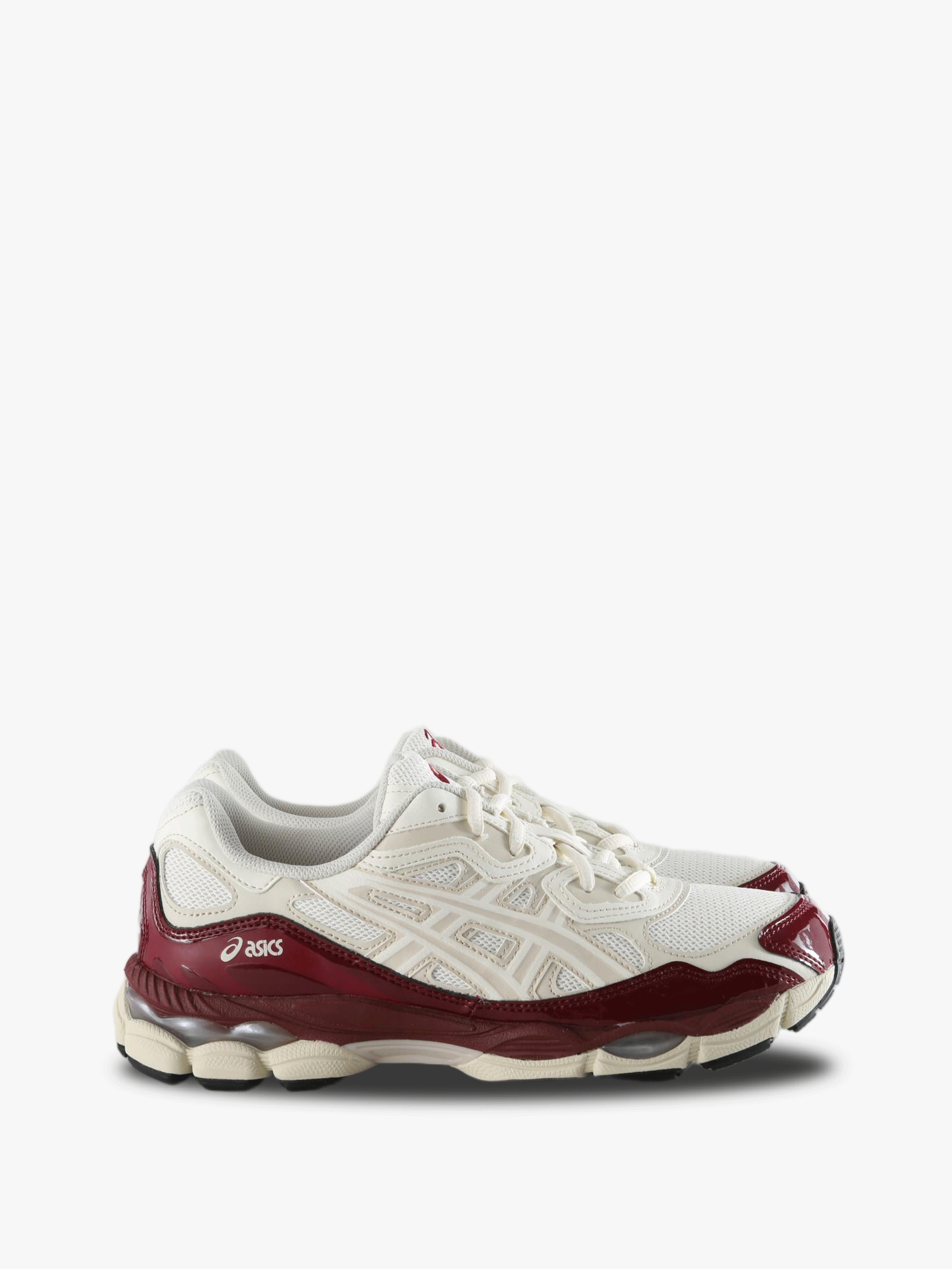 Burgundy shoes, front view