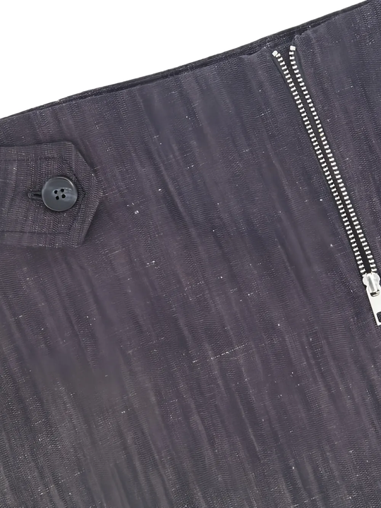  Close up of Grey skirt, showing texture of the Organic Cotton fabric