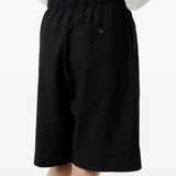 Black shorts worn by a person, showing the shorts's fit