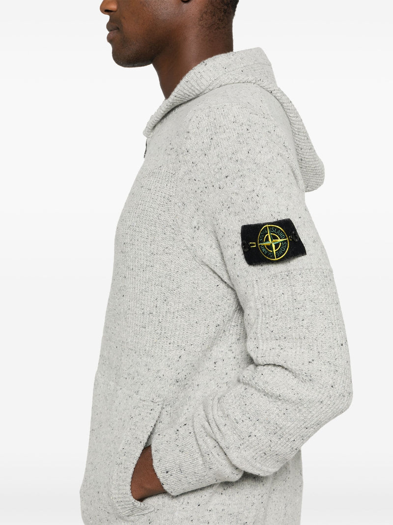 STONE ISLAND - Men Speckle-Knit Zip Hoodie