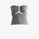 Grey top, front view