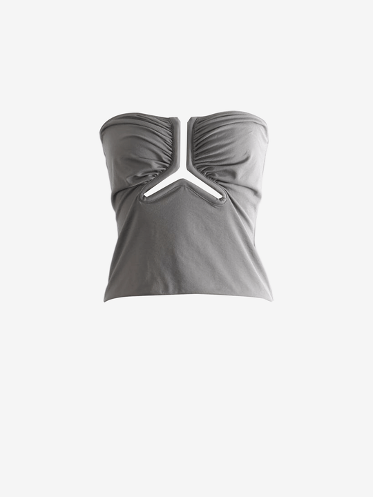 Grey top, front view