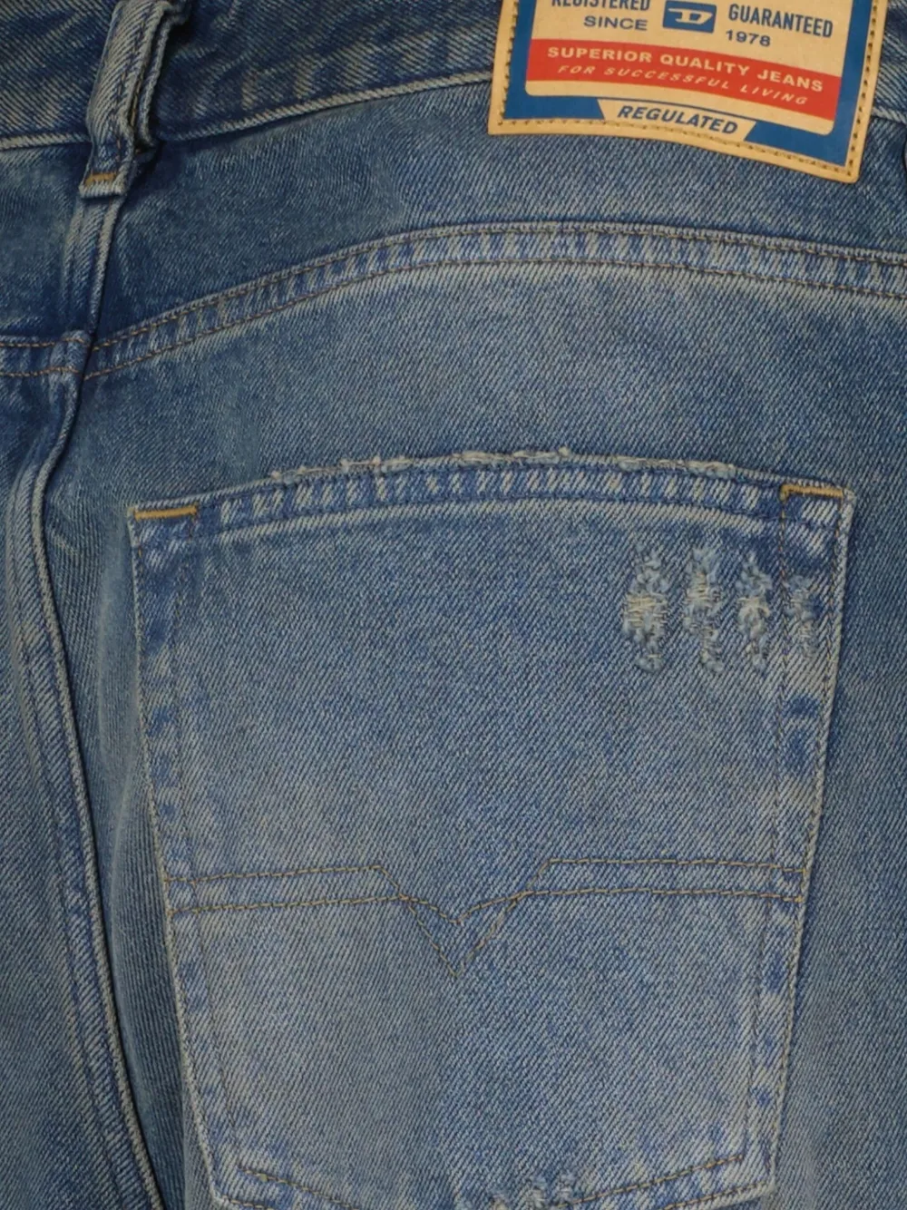 Close up of blue jeans,showing texture of the cotton fabric.