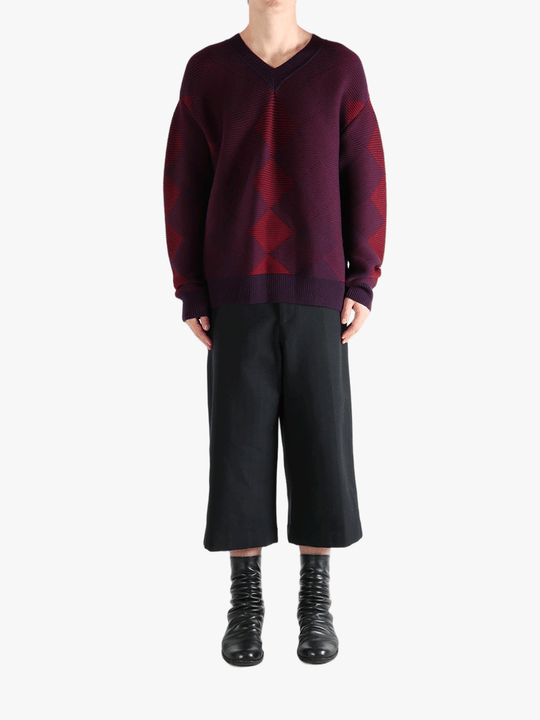 Red sweater, full body view