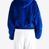 Blue jacket, full body view