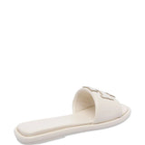 Tan shoes, side view