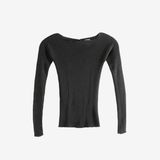 Black knitear, front view