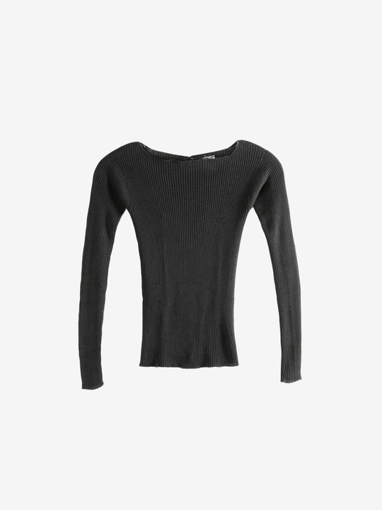 Black knitear, front view