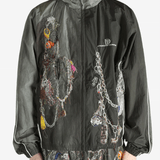 Grey jacket worn by a person, showing the jacket's fit