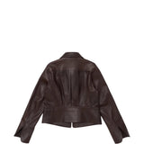 Burgundy jacket, back view
