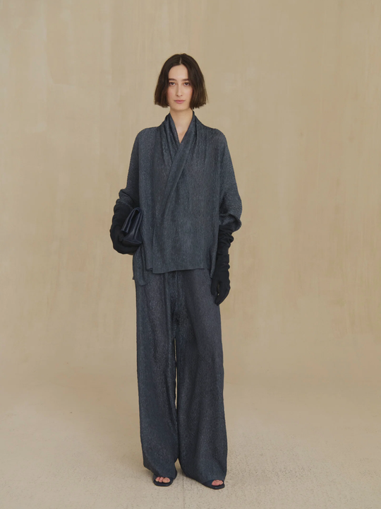 Grey jacket, full body view