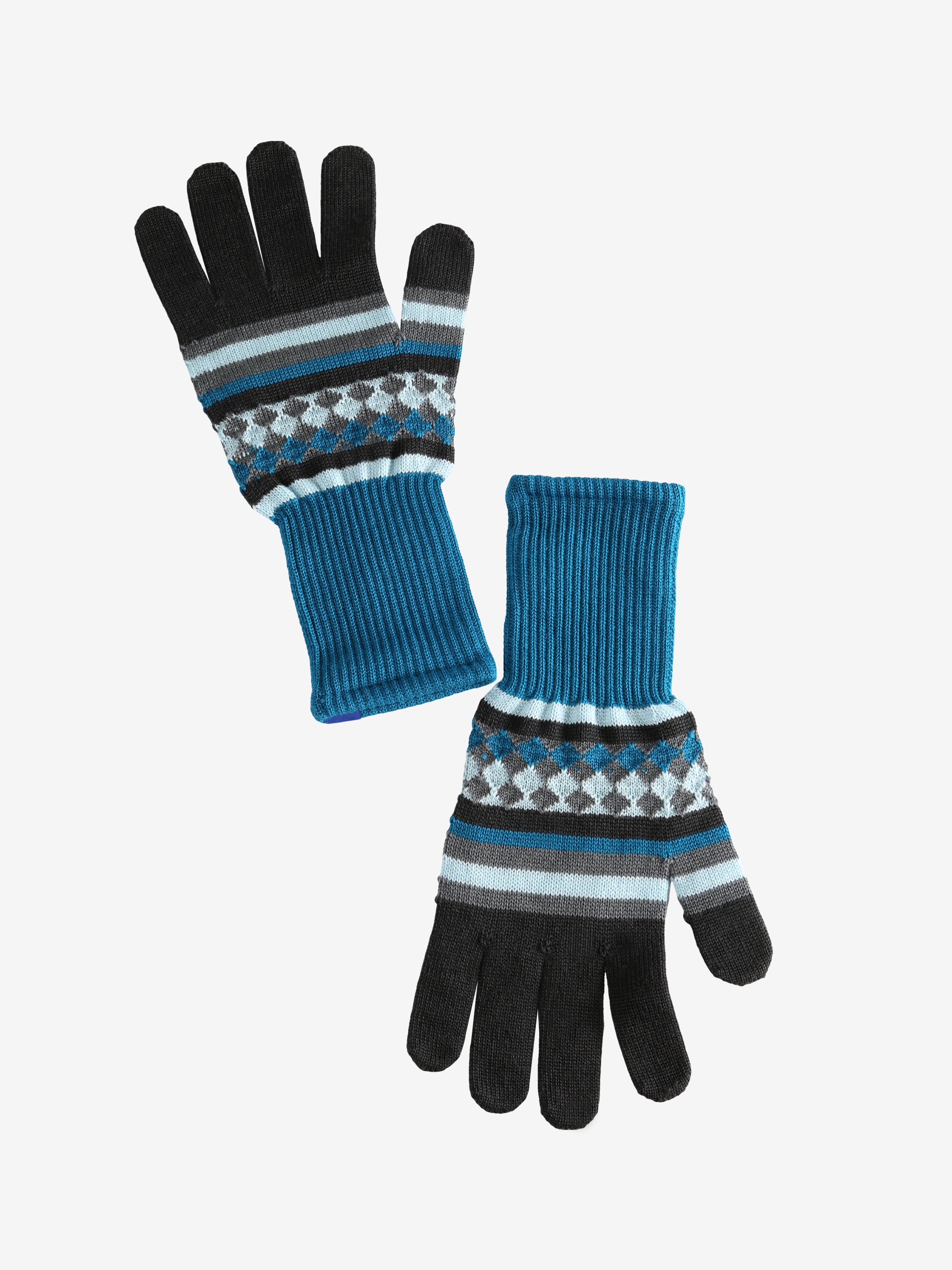 Blue gloves, front view