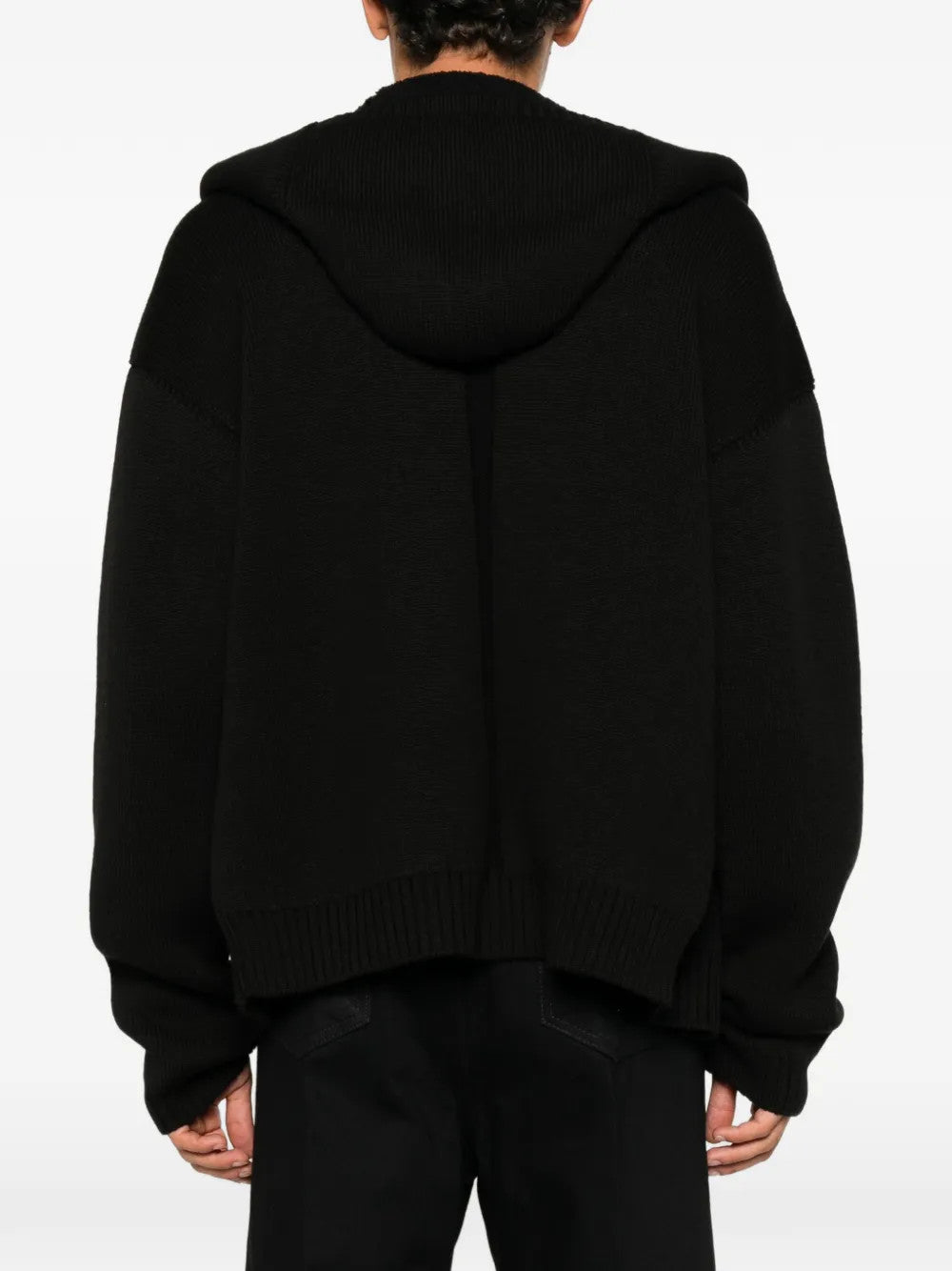 Black hoodie, full body view