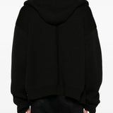 Black hoodie, full body view