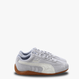 Purple sneakers, side view