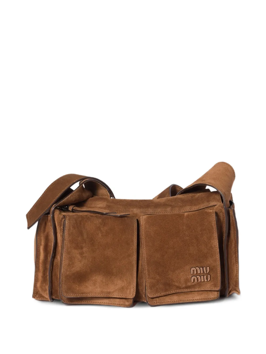 Brown leather bag,front view