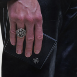 Close up of Grey jewelry, showing detail