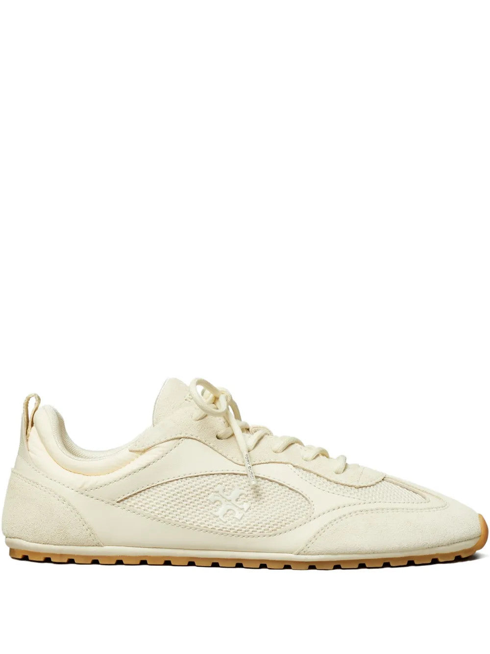 Tan shoes, side view