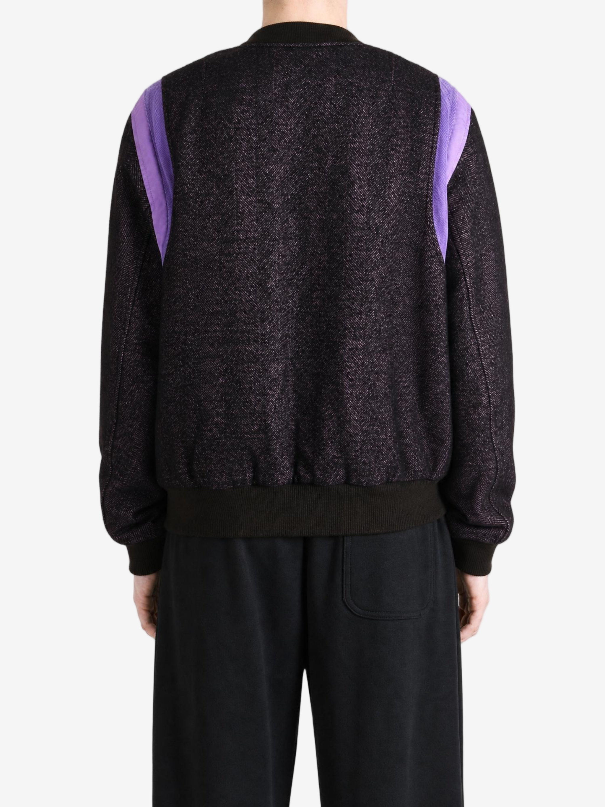 Purple jacket, full body view