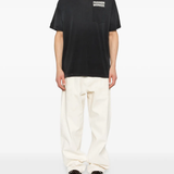 black t-shirt, full body view