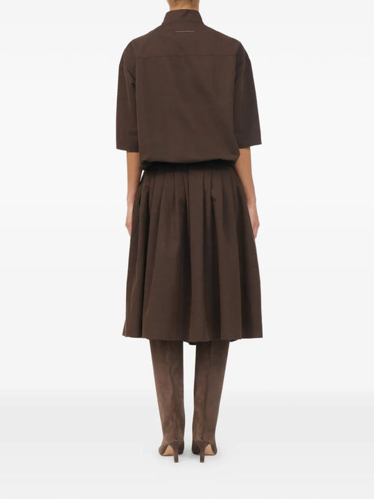 Brown dress, full body view