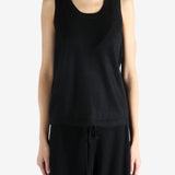 Black worn by a person, showing the top's fit