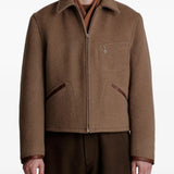 Tan jacket, front view