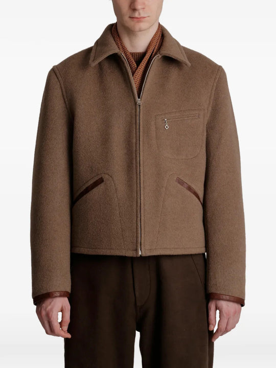Tan jacket, front view