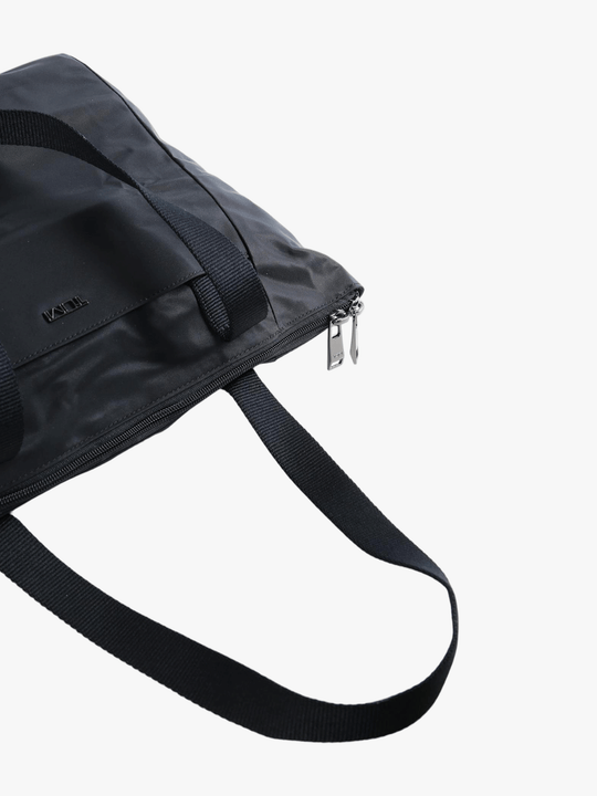 Close up of black bag, showing texture of the Nylon fabric