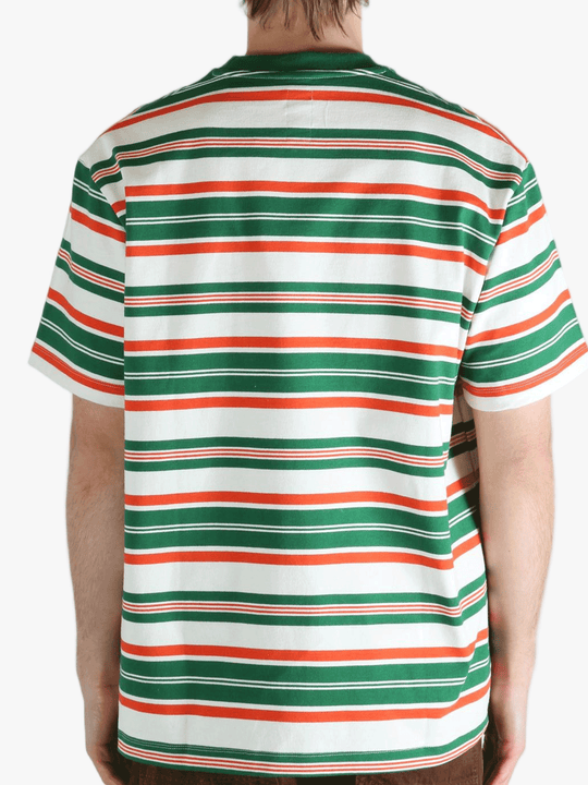 Green t-shirt worn by a person, showing the t-shirt's fit